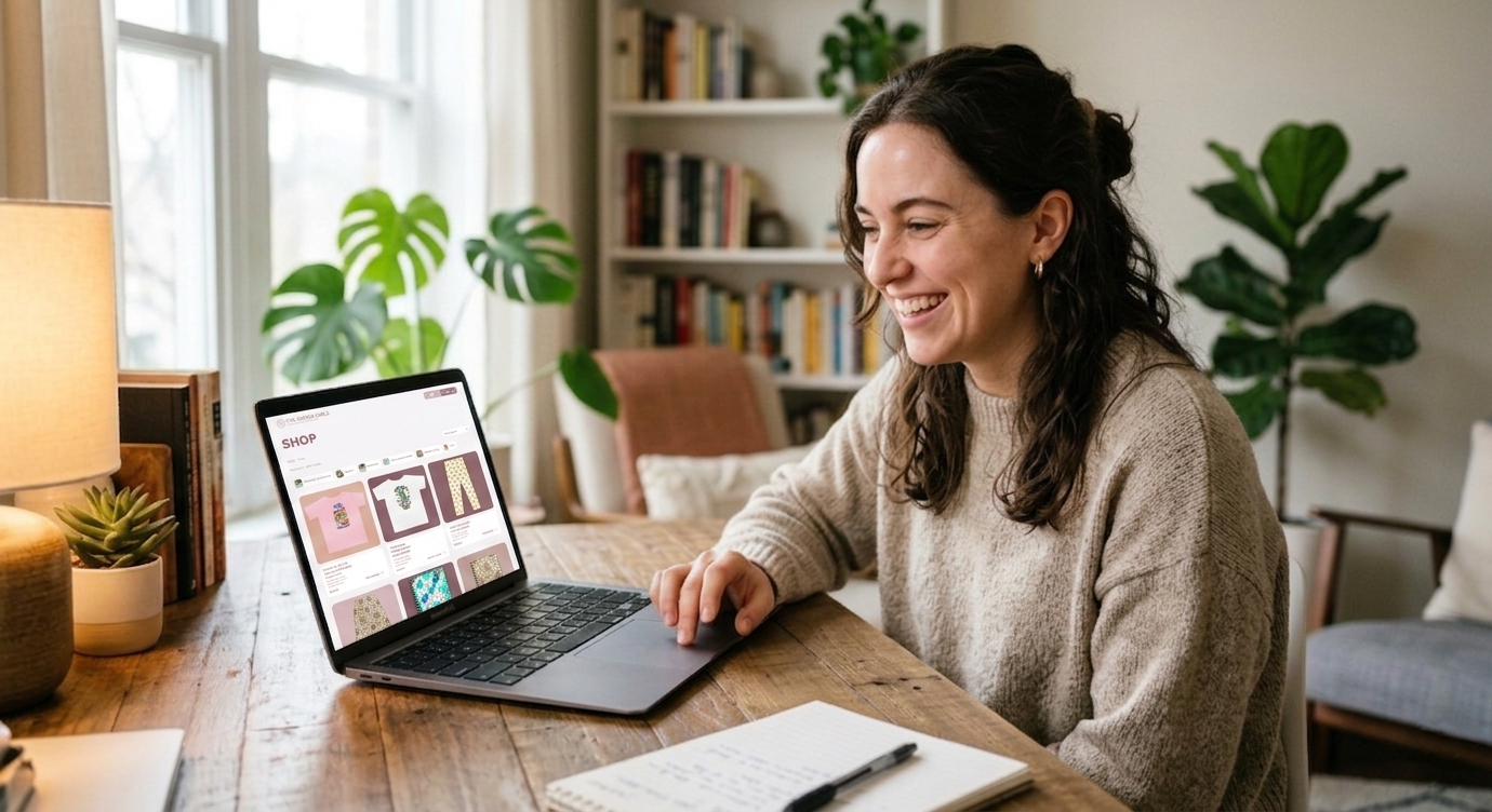 Woman Shopping on The Goods Girls Website