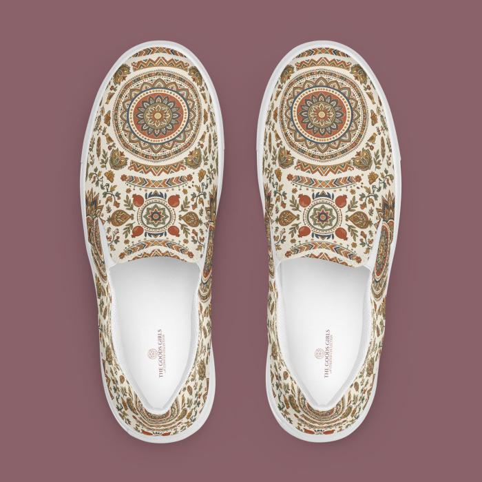 Boho Bliss Men’s slip-on canvas shoes